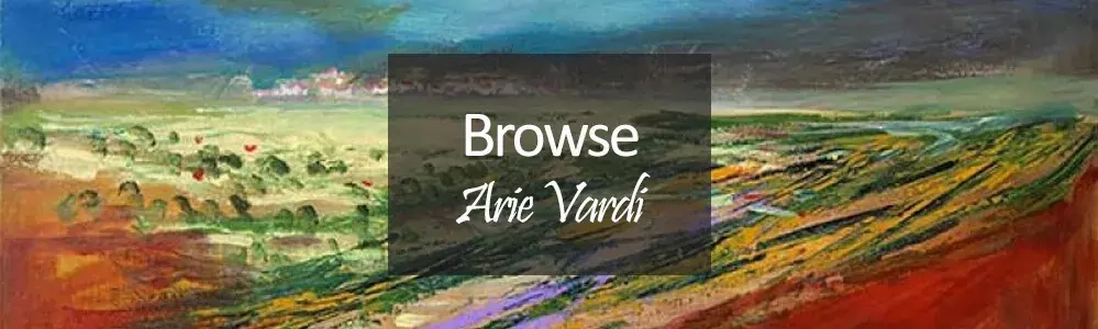 arie vardi prints - blushing heather - colourful landscape of heather on hills