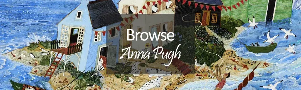 Anna Pugh Prints folk style coastal town scene