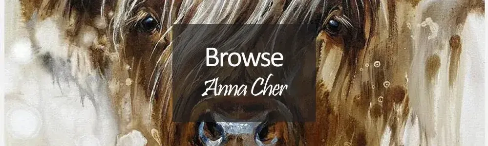anna cher art - highland cow painting