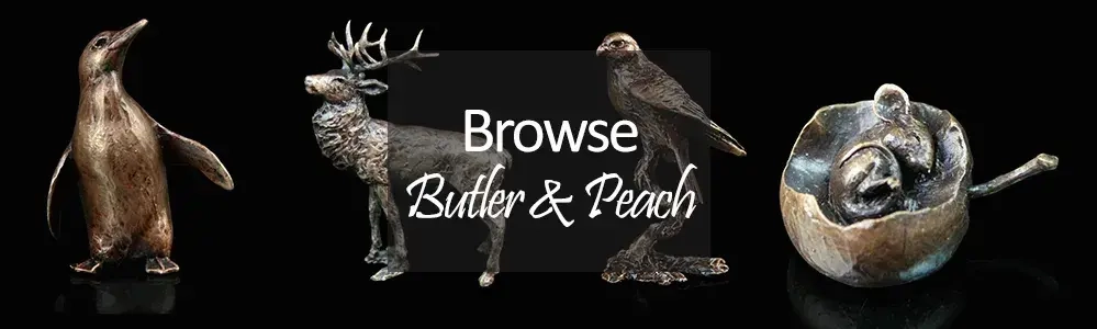 Butler and Peach bronze animal sculptures