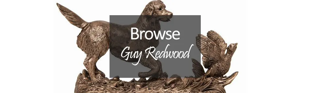guy redwood sculptures gundog retriever flushing out pheasant bronze