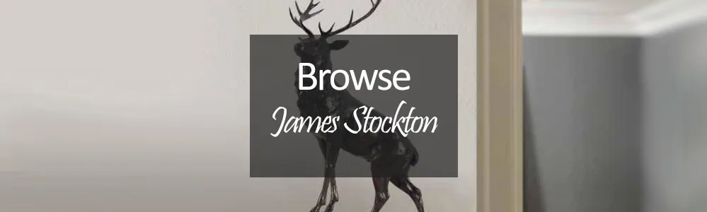 james stockton bronze sculpture of stag on mantelpiece
