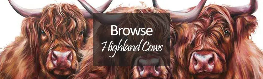 three highland cows painting