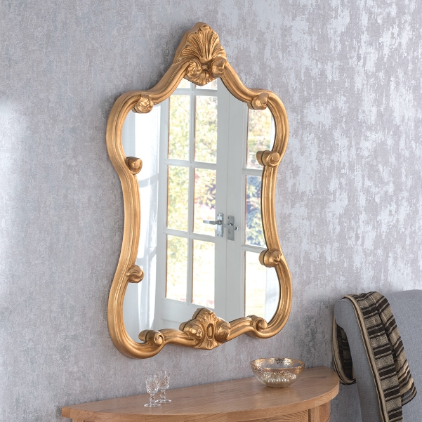 Crested Decorative Ornate Framed Wall, Palazzo Gold Ornate Full Length Mirror