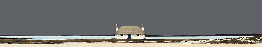 Scottish Art - white house on a coastline